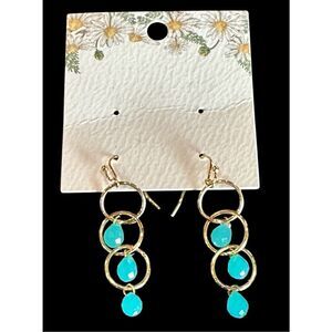TAI Stone Drop Earrings in Gold